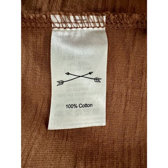 Rylee + Cru Amber Tomatoes Rust Orange Jersey Shirt Short Sleeve Cotton Dress 6 - Picture 6 of 8